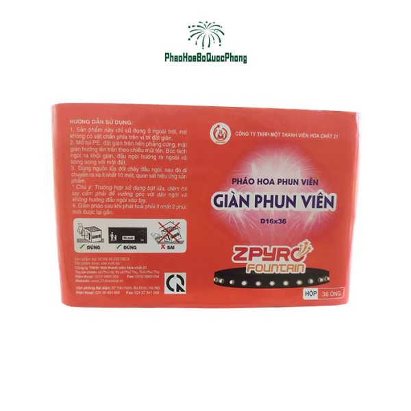 Pháo hoa Giàn phun viên D16x36